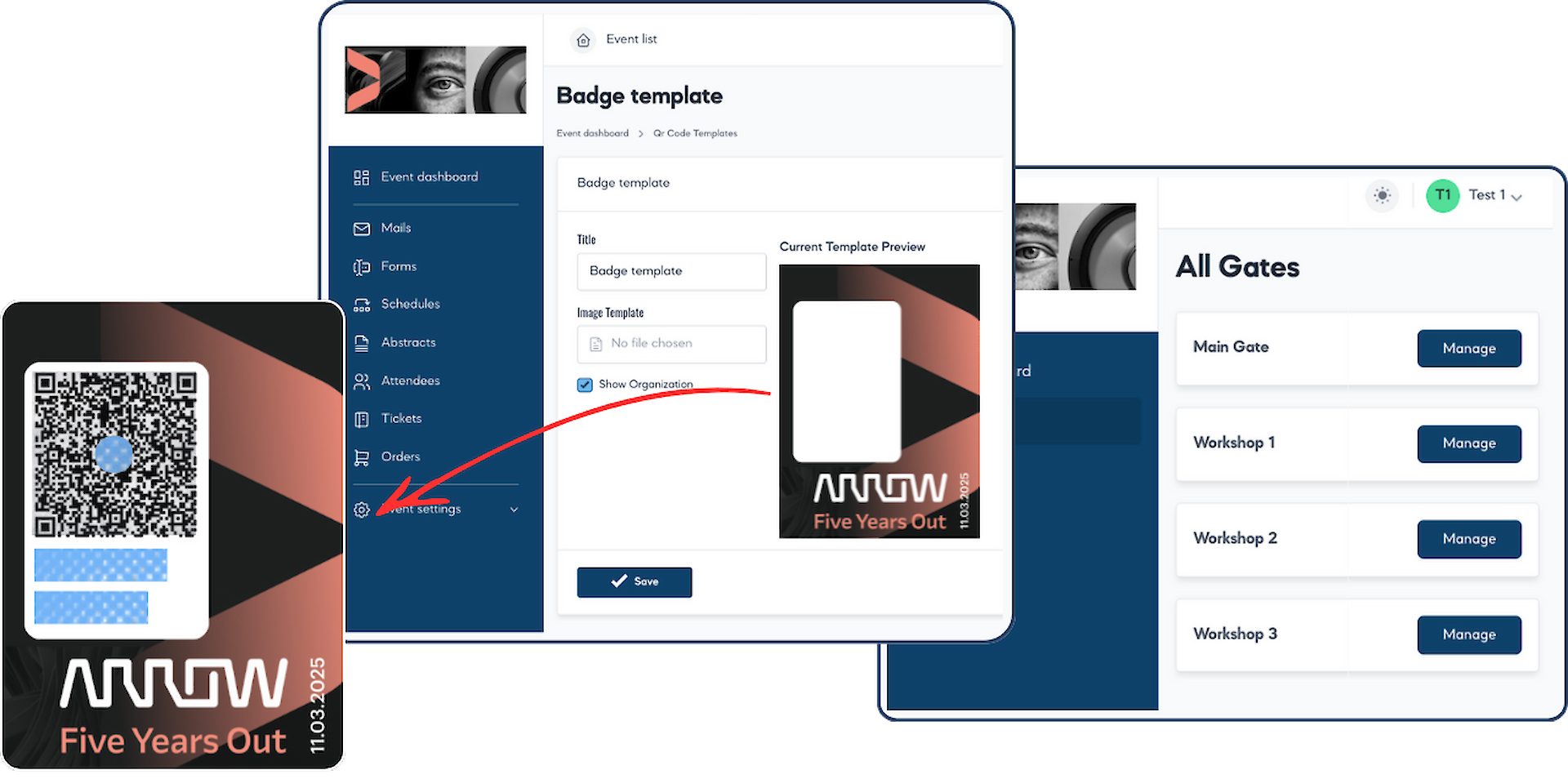Unified QR codes on the badge for multiple purposes
