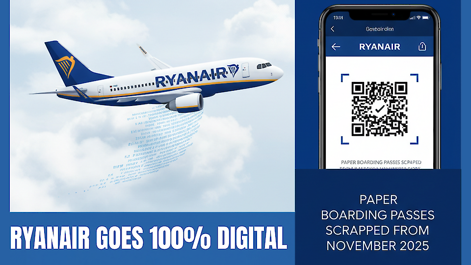 Ryanair Goes 100% Digital: Paper Boarding Passes Scrapped from November 2025